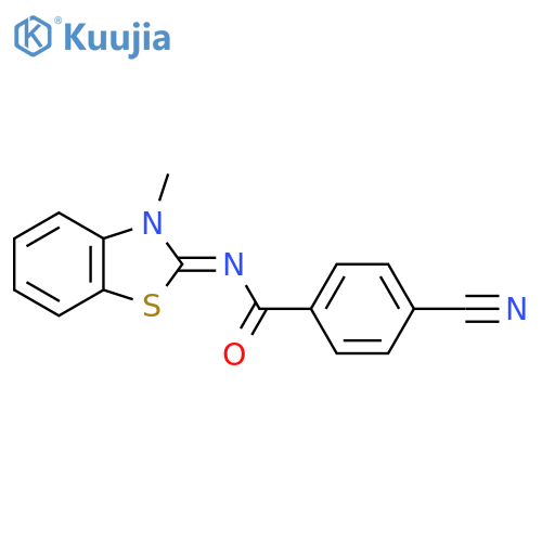 4-cyano-N-(2Z)-3-methyl-2,3-dihydro-1,3-benzothiazol-2-ylidenebenzamide structure