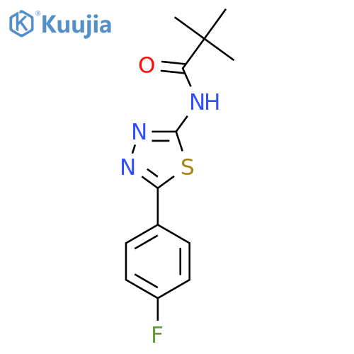 N-5-(4-fluorophenyl)-1,3,4-thiadiazol-2-yl-2,2-dimethylpropanamide structure