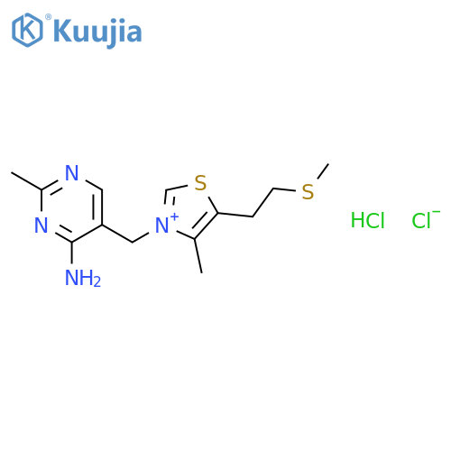 3-[(4-amino-2-methylpyrimidin-5-yl)methyl]-4-methyl-5-[2-(methylsulfanyl)ethyl]-1,3-thiazol-3-ium chloride hydrochloride (1:1:1) structure