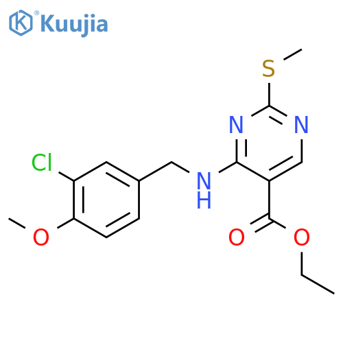ethyl 4-{[(3-chloro-4-methoxyphenyl)methyl]amino}-2-(methylsulfanyl)pyrimidine-5-carboxylate structure