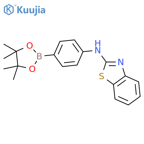 N-(4-(4,4,5,5-Tetramethyl-1,3,2-dioxaborolan-2-yl)phenyl)benzodthiazol-2-amine structure