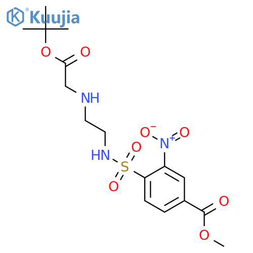 Benzoic acid, 4-[[[2-[[(1,1-dimethylethoxy)carbonyl]methylamino]ethyl]amino]sulfonyl]-3-nitro-, methyl ester structure