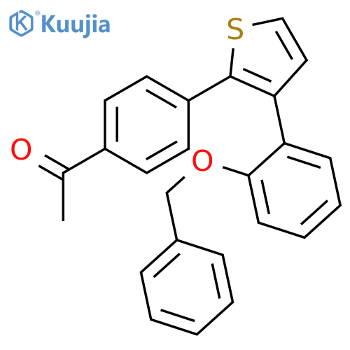 Ethanone, 1-[4-[3-[2-(phenylmethoxy)phenyl]-2-thienyl]phenyl]- structure