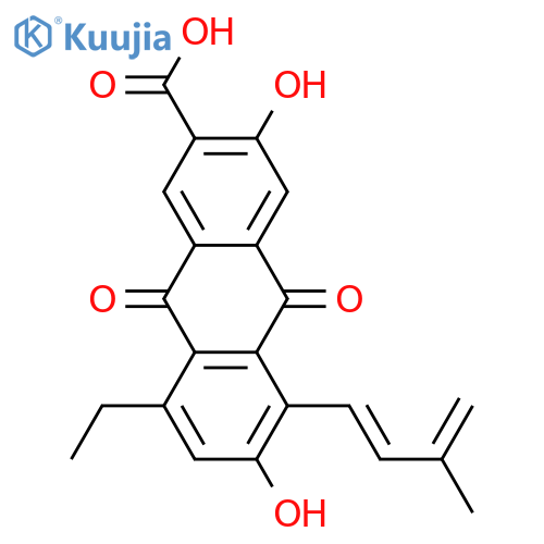 8-Ethyl-3,6-dihydroxy-5-(3-methyl-1,3-butadienyl)anthraquinone-2-carboxylic acid; (E)-form structure