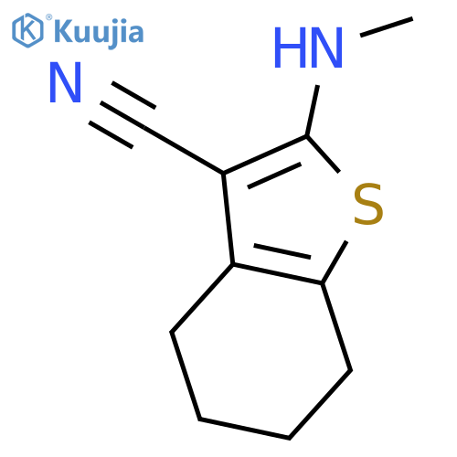 Benzo[b]thiophene-3-carbonitrile, 4,5,6,7-tetrahydro-2-(methylamino)- structure