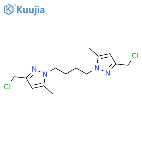 1H-Pyrazole, 1,1'-(1,4-butanediyl)bis[3-(chloromethyl)-5-methyl- structure