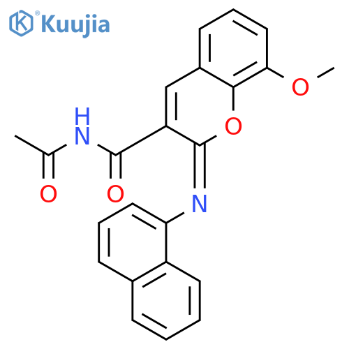 (2Z)-N-acetyl-8-methoxy-2-(naphthalen-1-yl)imino-2H-chromene-3-carboxamide structure