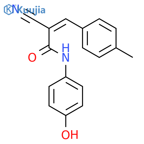2-cyano-N-(4-hydroxyphenyl)-3-(4-methylphenyl)prop-2-enamide structure