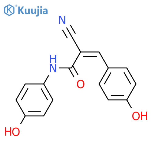 (Z)-2-cyano-N,3-bis(4-hydroxyphenyl)prop-2-enamide structure