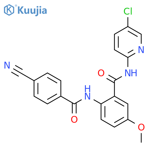 N-(5-Chloropyridin-2-yl)-2-(4-cyanobenzamido)-5-methoxybenzamide structure