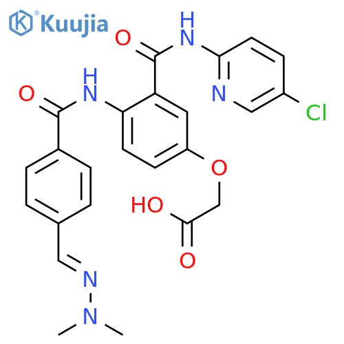 Acetic acid, 2-[3-[[(5-chloro-2-pyridinyl)amino]carbonyl]-4-[[4-[(dimethylamino)iminomethyl]benzoyl]amino]phenoxy]- structure