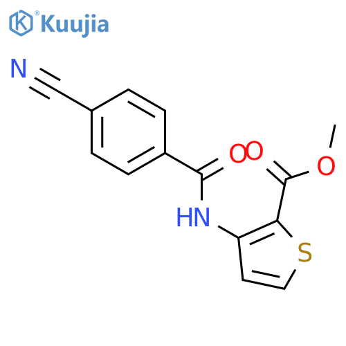 2-Thiophenecarboxylic acid, 3-[(4-cyanobenzoyl)amino]-, methyl ester structure