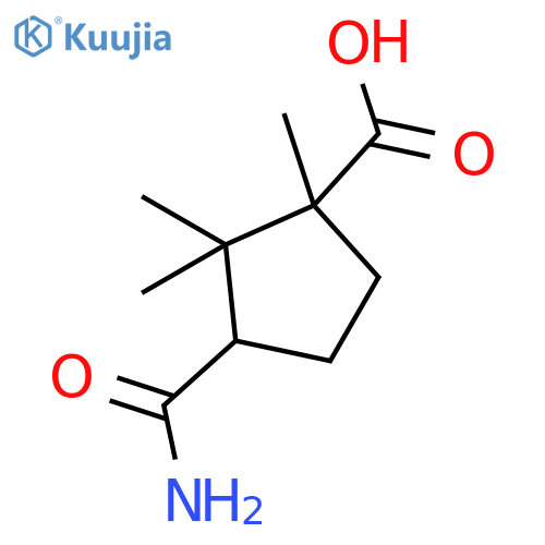 3-(aminocarbonyl)-1,2,2-trimethylcyclopentanecarboxylic Acid structure