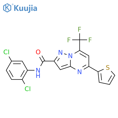 <br>N-(2,5-dichlorophenyl)-5-(thiophen-2-yl)-7-(trifluoromethyl)pyrazolo[1,5-a] pyrimidine-2-carboxamide structure