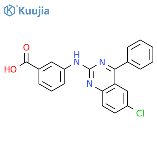 3-((6-chloro-4-phenylquinazolin-2-yl)amino)benzoic acid structure