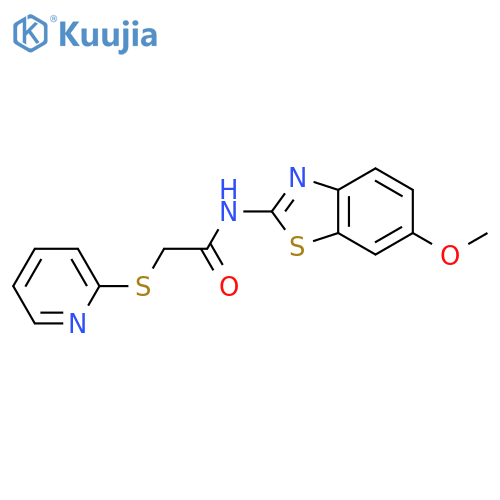 N-(6-methoxy-1,3-benzothiazol-2-yl)-2-(pyridin-2-ylsulfanyl)acetamide structure