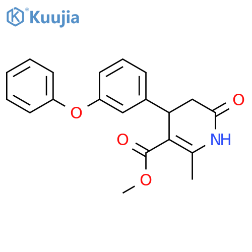 <br>2-Methyl-6-oxo-4-(3-phenoxy-phenyl)-1,4,5,6-tetrahydro-pyridine-3-carboxyli c acid methyl ester structure