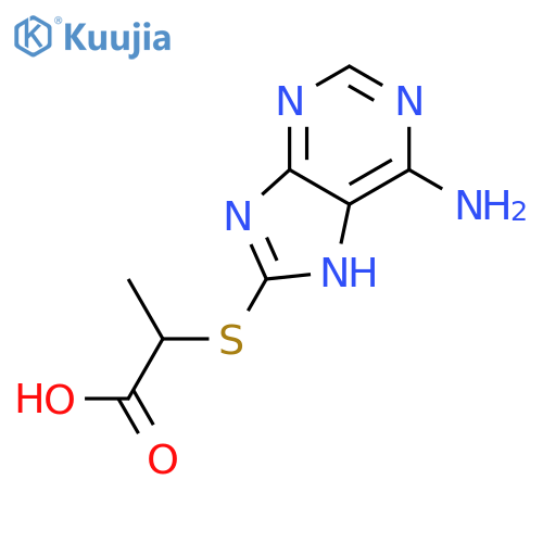 2-((6-Amino-9H-purin-8-yl)thio)propanoic acid structure