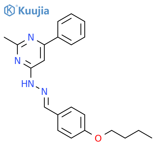 N-[(4-BUTOXYPHENYL)METHYLIDENEAMINO]-2-METHYL-6-PHENYLPYRIMIDIN-4-AMINE structure