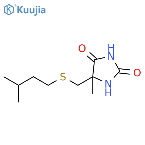 2,4-Imidazolidinedione, 5-methyl-5-[[(3-methylbutyl)thio]methyl]- structure