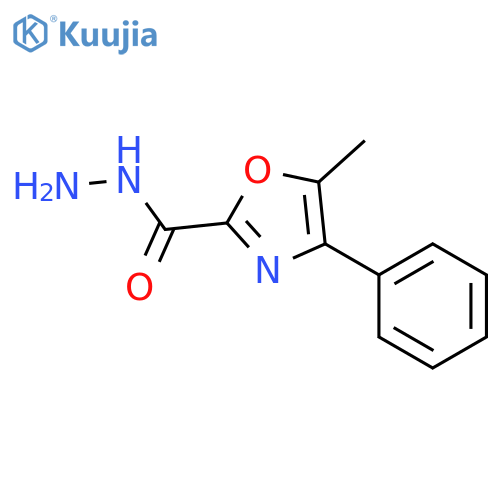 2-Oxazolecarboxylicacid, 5-methyl-4-phenyl-, hydrazide structure