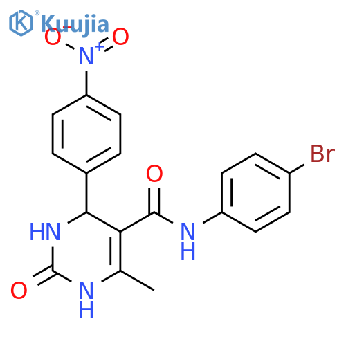 N-(4-bromophenyl)-6-methyl-4-(4-nitrophenyl)-2-oxo-1,2,3,4-tetrahydropyrimidine-5-carboxamide structure