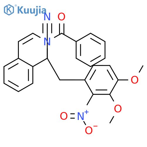 1-Isoquinolinecarbonitrile,2-benzoyl-1-[(3,4-dimethoxy-2-nitrophenyl)methyl]-1,2-dihydro- structure