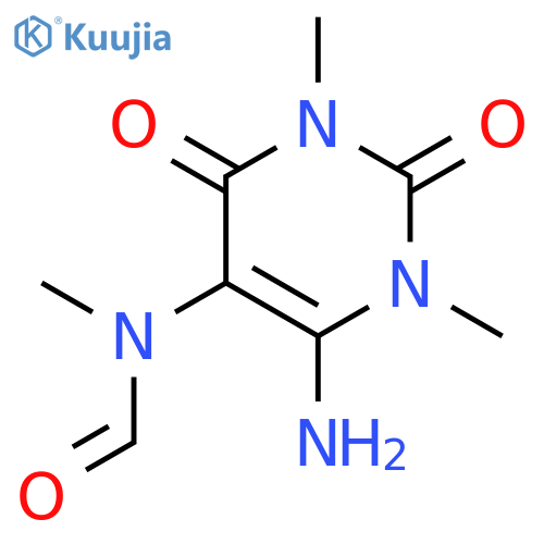 N-(6-Amino-1,2,3,4-tetrahydro-1,3-dimethyl-2,4-dioxo-5-pyrimidinyl)-N-methylformamide structure