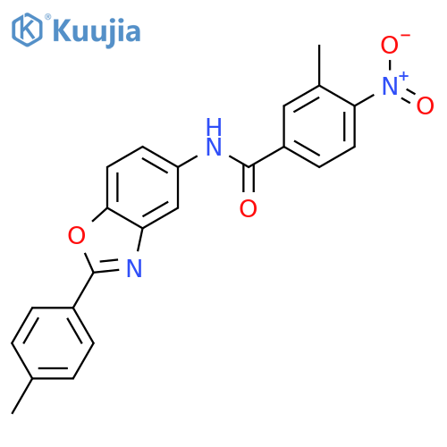 3-methyl-N-[2-(4-methylphenyl)-1,3-benzoxazol-5-yl]-4-nitrobenzamide structure
