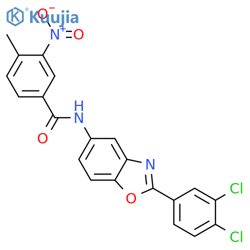 N-[2-(3,4-Dichloro-phenyl)-benzooxazol-5-yl]-4-methyl-3-nitro-benzamide structure