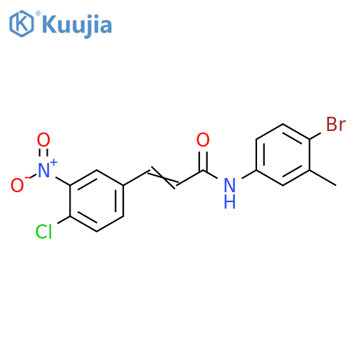(2E)-N-(4-bromo-3-methylphenyl)-3-(4-chloro-3-nitrophenyl)prop-2-enamide structure