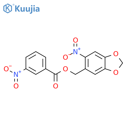 (6-nitro-2H-1,3-benzodioxol-5-yl)methyl 3-nitrobenzoate structure