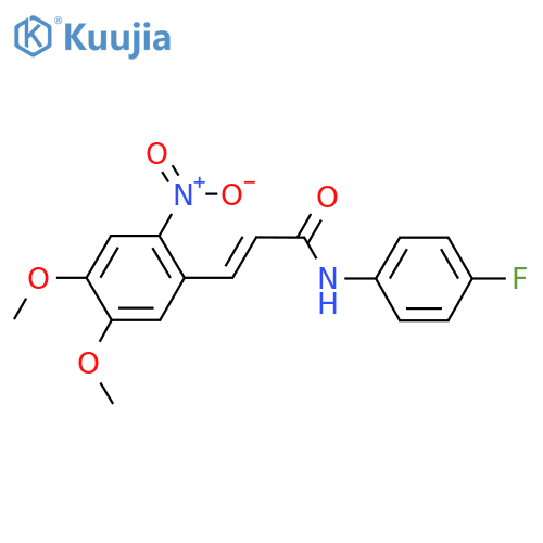 (2E)-3-(4,5-Dimethoxy-2-nitrophenyl)-N-(4-fluorophenyl)prop-2-enamide structure