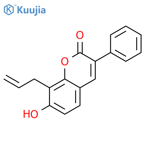 2H-1-Benzopyran-2-one, 7-hydroxy-3-phenyl-8-(2-propenyl)- structure