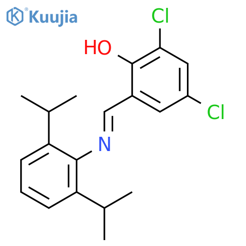 Phenol, 2-[(E)-[[2,6-bis(1-methylethyl)phenyl]imino]methyl]-4,6-dichloro- structure