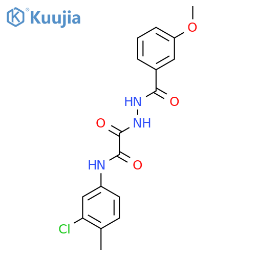 N-(3-chloro-4-methylphenyl)-2-[(3-methoxyphenyl)formohydrazido]-2-oxoacetamide structure