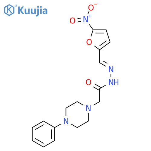N'-[(5-nitrofuran-2-yl)methylidene]-2-(4-phenylpiperazin-1-yl)acetohydrazide structure