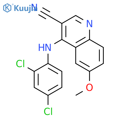 3-Quinolinecarbonitrile, 4-[(2,4-dichlorophenyl)amino]-6-methoxy- structure