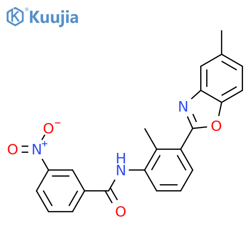 N-[2-Methyl-3-(5-methyl-benzooxazol-2-yl)-phenyl]-3-nitro-benzamide structure