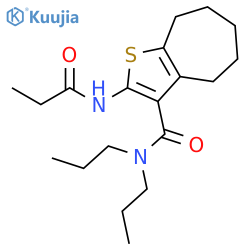 <br>2-(propionylamino)-N,N-dipropyl-5,6,7,8-tetrahydro-4H-cyclohepta[b]thiophen e-3-carboxamide structure