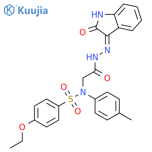 Glycine, N-[(4-ethoxyphenyl)sulfonyl]-N-(4-methylphenyl)-,(1,2-dihydro-2-oxo-3H-indol-3-ylidene)hydrazide structure