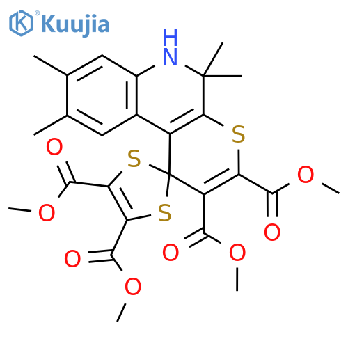 Tetramethyl 5',5',8',9'-tetramethyl-5',6'-dihydrospiro1,3-dithiole-2,1'-thiopyrano2,3-cquinoline-2',3',4,5-tetracarboxylate structure