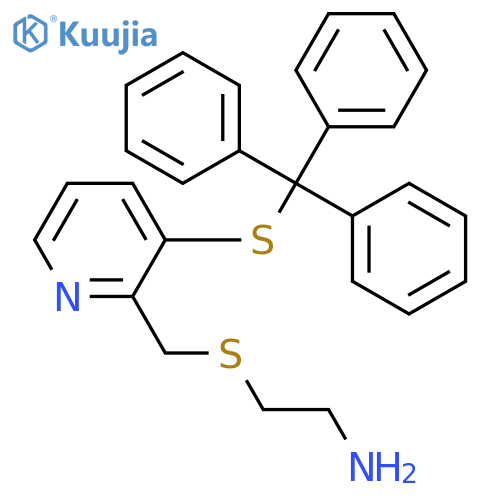 Ethanamine, 2-[[[3-[(triphenylmethyl)thio]-2-pyridinyl]methyl]thio]- structure