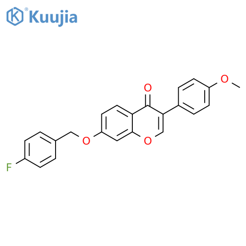 7-(4-fluorophenyl)methoxy-3-(4-methoxyphenyl)-4H-chromen-4-one structure