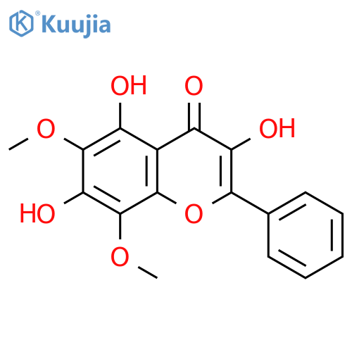 4H-1-Benzopyran-4-one, 3,5,7-trihydroxy-6,8-dimethoxy-2-phenyl- structure