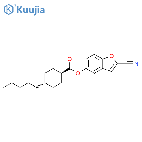 Cyclohexanecarboxylic acid, 4-pentyl-, 2-cyano-5-benzofuranyl ester,trans- structure