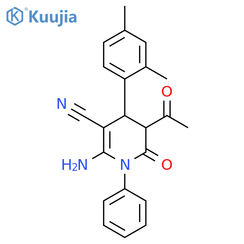 <br>5-Acetyl-2-amino-4-(2,4-dimethyl-phenyl)-6-oxo-1-phenyl-1,4,5,6-tetrahydro- pyridine-3-carbonitrile structure