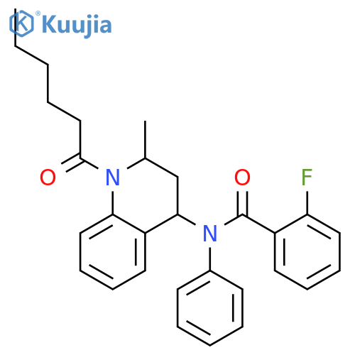 <br>2-Fluoro-N-(1-hexanoyl-2-methyl-1,2,3,4-tetrahydro-quinolin-4-yl)-N-phenyl- benzamide structure