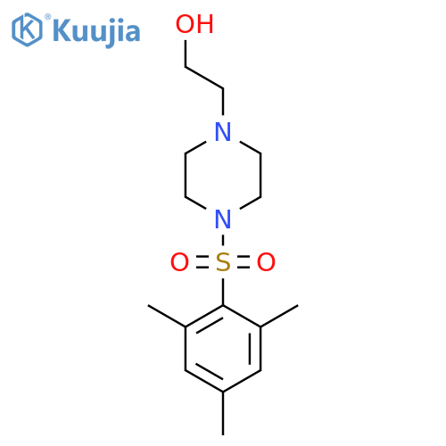 2-4-(2,4,6-trimethylbenzenesulfonyl)piperazin-1-ylethan-1-ol structure
