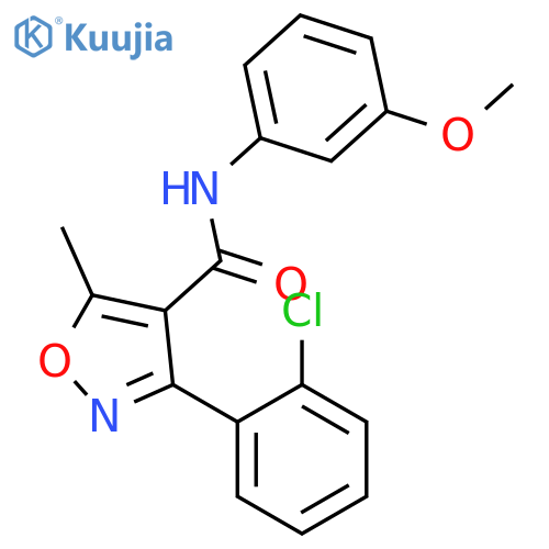 3-(2-chlorophenyl)-N-(3-methoxyphenyl)-5-methyl-1,2-oxazole-4-carboxamide structure